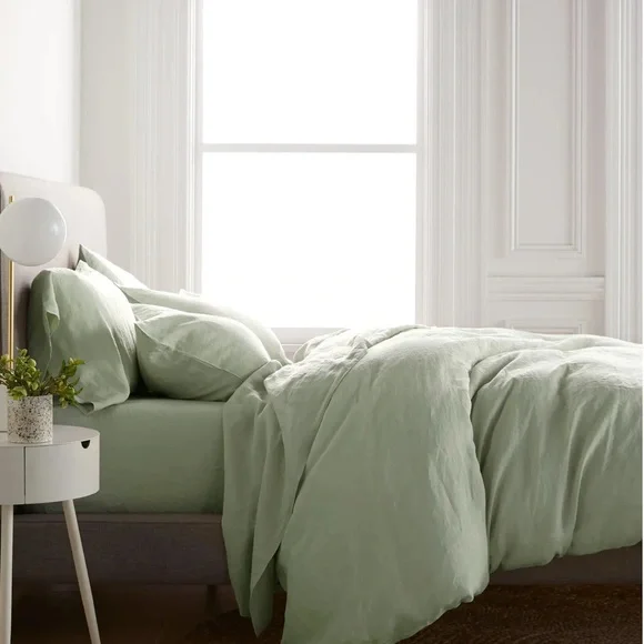 Quince Set Sage Linen King Pillow Shams NWOT - Picture 2 of 4